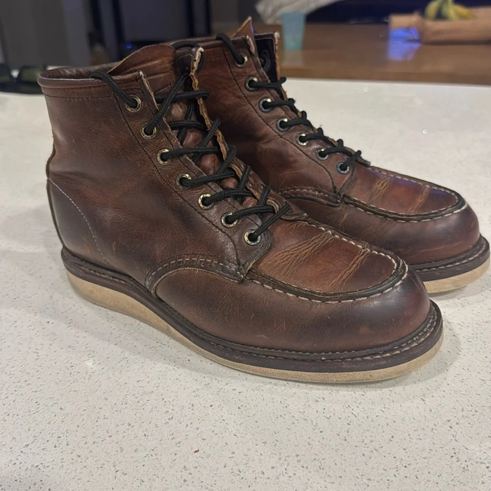 REDWING BOOTS - 1907 MOC TOE COPPER ROUGH & TOUGH LEATHER - Sz 8D